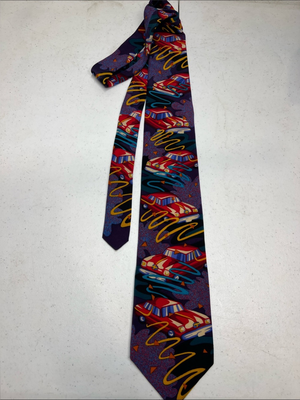 The Beatles Purple Novelty Car-Print Men's Tie